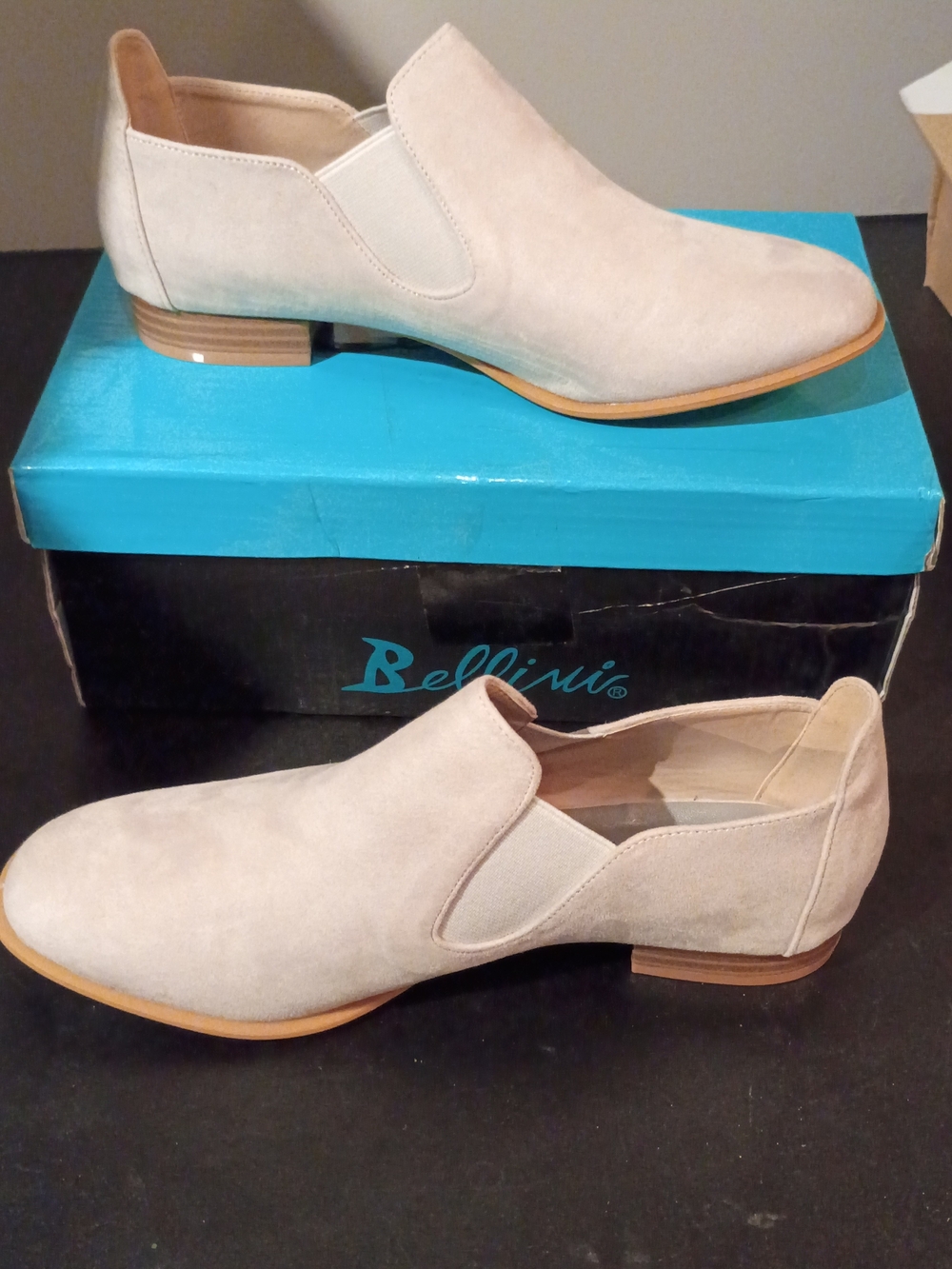 Bellini Beige Suede Booties